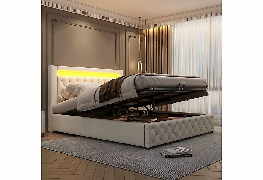 REDOM Polsterbett Polsterbett Doppelbett Stauraumbett Bett mit Lattenrost o günstig online kaufen