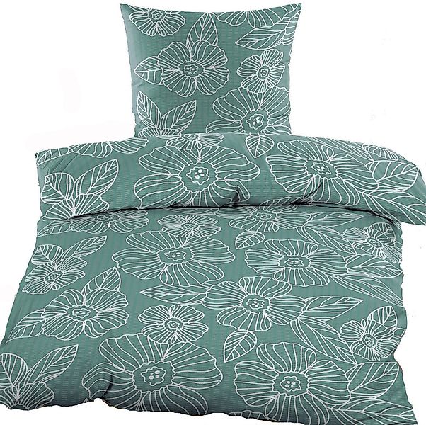 KH-Haushaltshandel Bettwäsche 2-tlg. Seersucker Bettwäsche 135x200 günstig online kaufen