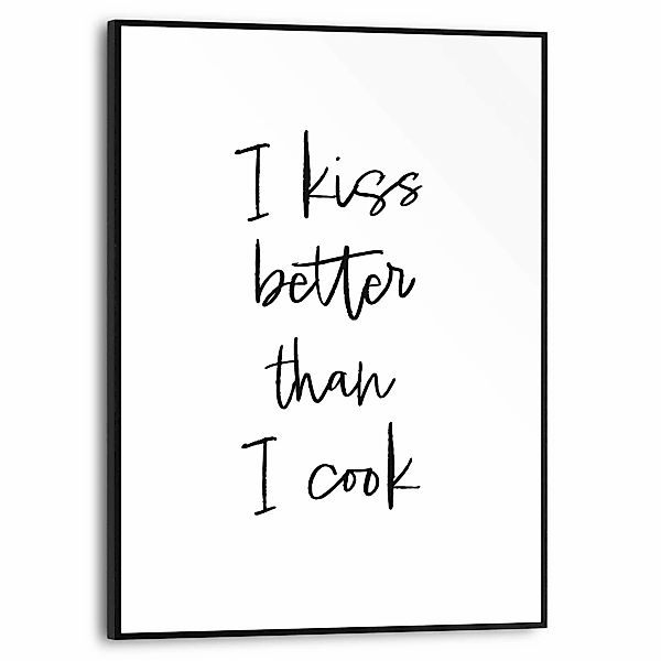 Reinders Poster "Cooking Kisses", Küche - Schwarz-Weiß - MDF - Sprüche - 30 günstig online kaufen