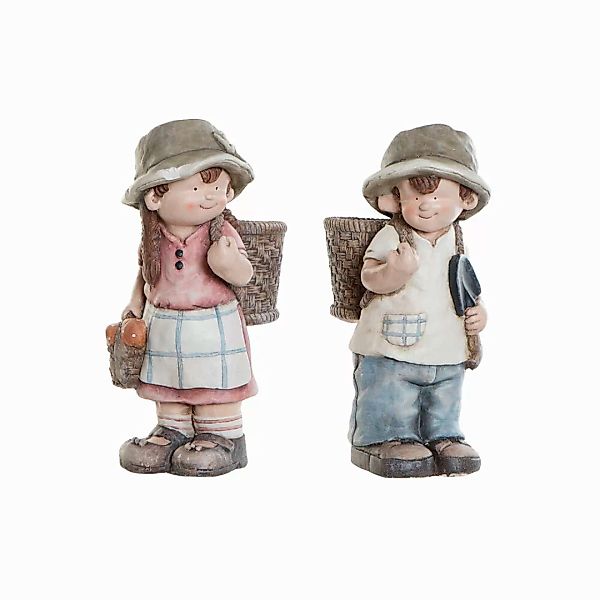 Deko-figur Dkd Home Decor Fiberglas Blau Rosa Kind (34 X 21 X 50 Cm) (2 Pcs günstig online kaufen