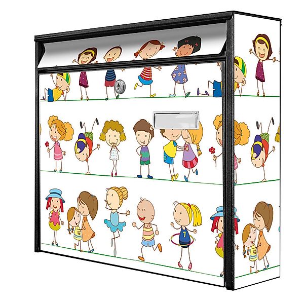 Banjado Briefkasten Schwarz 36.2x32.2x10cm Groß / Inkl. Montagematerial & 2 günstig online kaufen