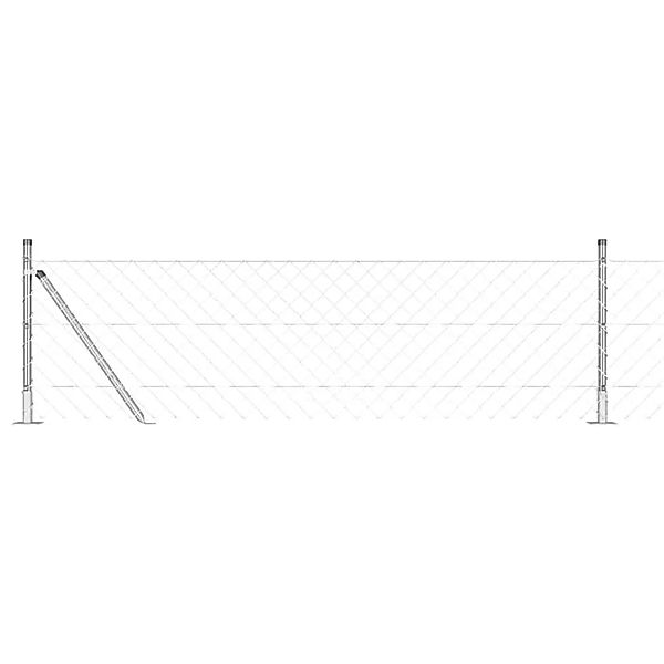 vidaXL Zaunpfosten Silber 10 x 0,4 m 60 x 60 mm Maschen Stahl 3351290 günstig online kaufen