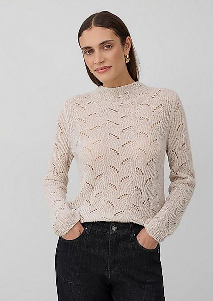 s.Oliver Longpullover Strickpullover Semitransparenter Pullover mit Ajourmu günstig online kaufen