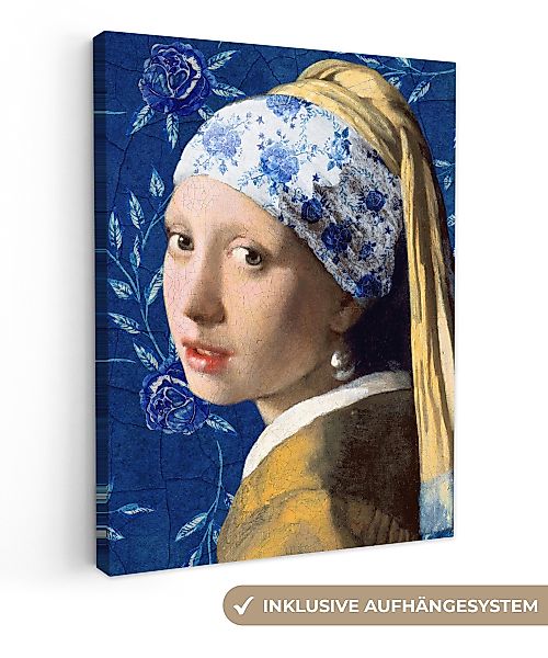 OneMillionCanvasses® Leinwandbild Mädchen mit Perlenohrring - günstig online kaufen