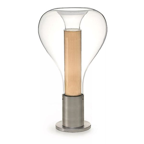LZF Eris LED-Tischlampe Glas aluminium/buche günstig online kaufen