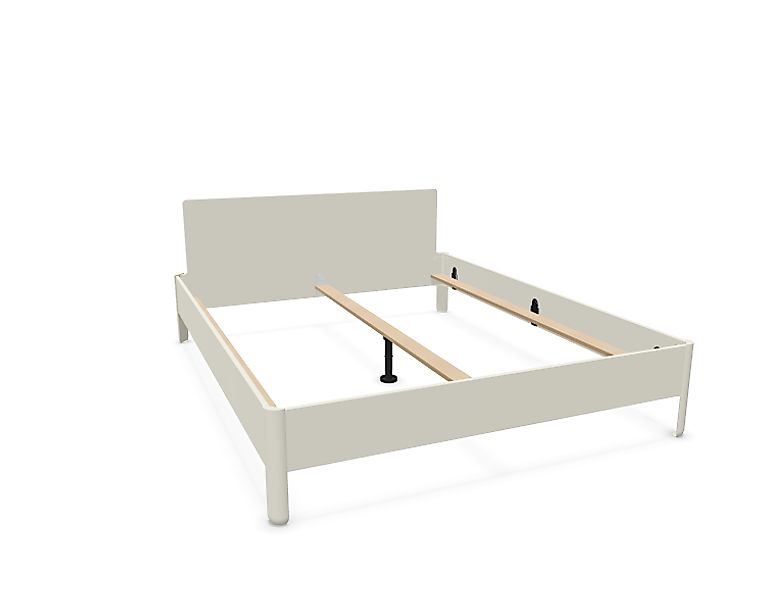 NAIT Doppelbett farbig lackiert Brillantgelb 160 x 200cm Mit Kopfteil günstig online kaufen