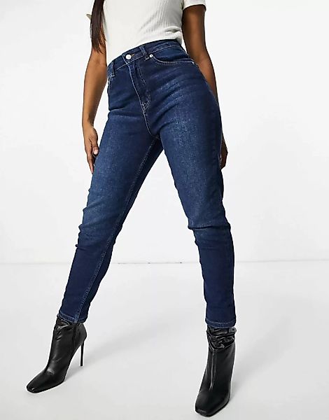 NA-KD – Mom-Jeans aus Bio-Baumwolle in Dunkelblau günstig online kaufen