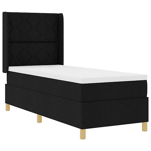 vidaXL Bett Boxspringbett mit Matratze Schwarz 80x200 cm Stoff (1-tlg) günstig online kaufen