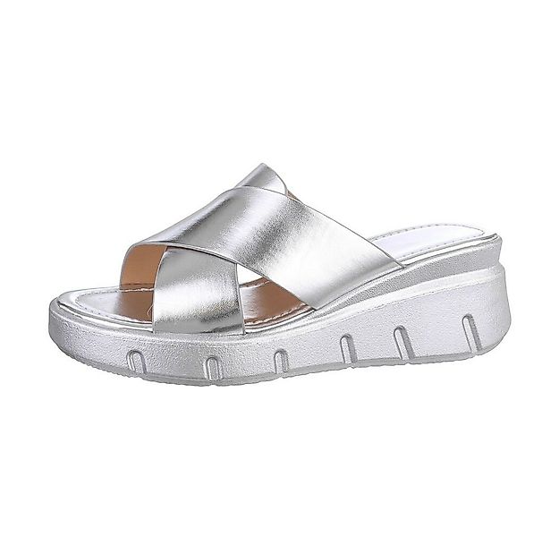 Ital-Design Damen Mules Freizeit Plateausandaletten (85698044) Keilabsatz/W günstig online kaufen