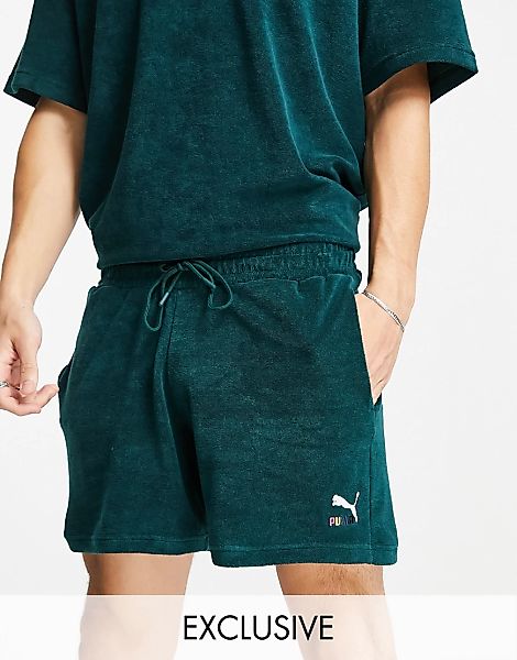 Puma – Skate – Frottee-Shorts in Grün, exklusiv bei ASOS günstig online kaufen