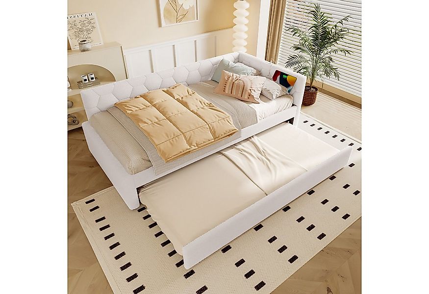 Merax Daybett (1 tlg), Polsterbett Tagesbett Schlafsofa 90x200cm mit Auszie günstig online kaufen