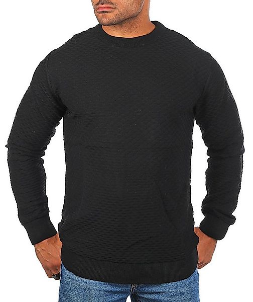CARISMA Strickpullover Herren leichter Feinstrick Karo Strickmuster einfarb günstig online kaufen