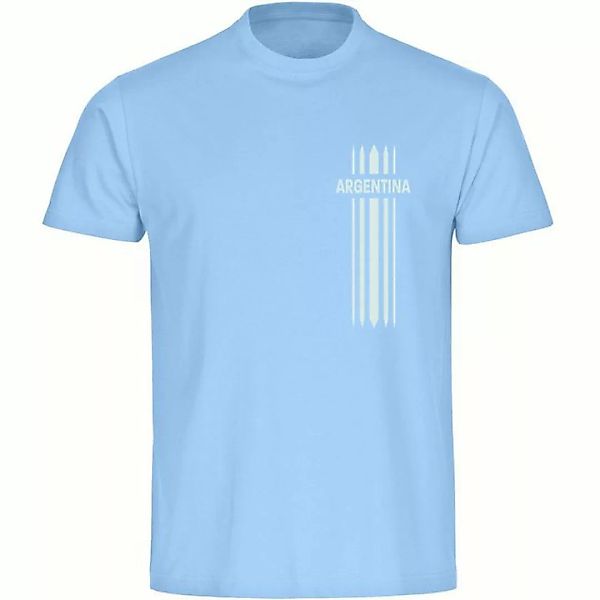 multifanshop T-Shirt Herren Argentina - Streifen - Männer günstig online kaufen