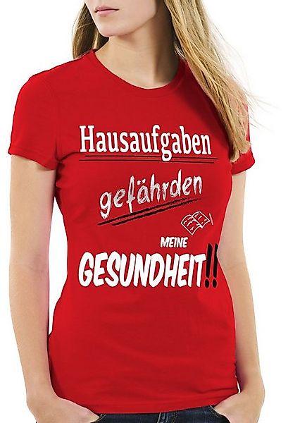 style3 T-Shirt Hausaufgaben gefährden Gesundheit Sprüche Fun schule schüler günstig online kaufen