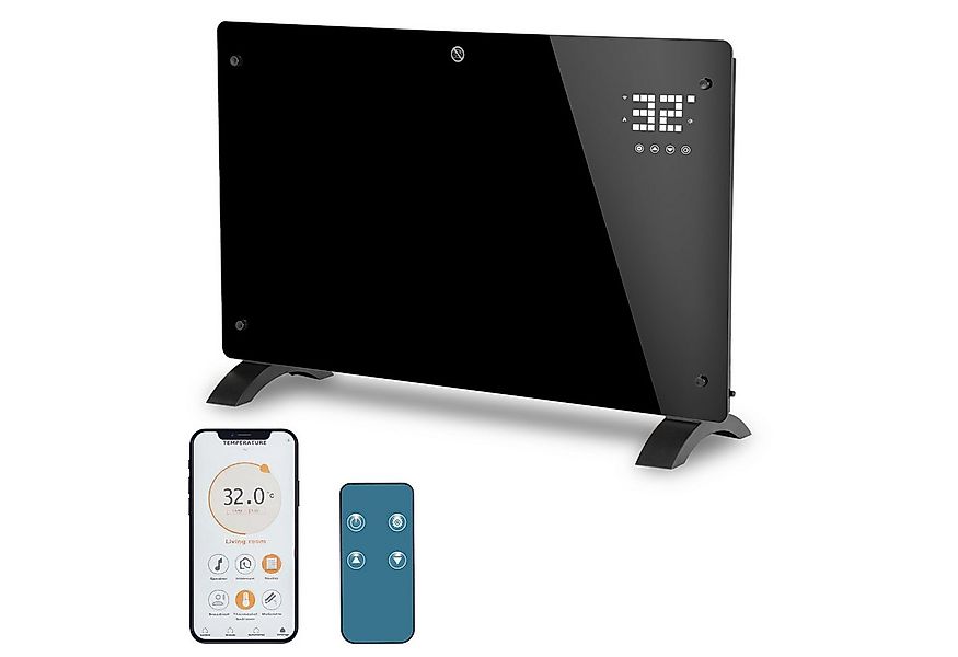 Clanmacy Heizlüfter Heizgerät, 2000 W, Glaskonvektor Elektroheizung Heizung günstig online kaufen