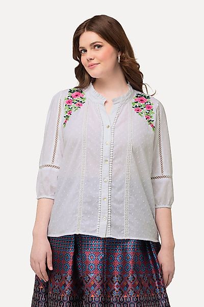 Ulla Popken Tunika Bluse Lochspitze A-Linie günstig online kaufen