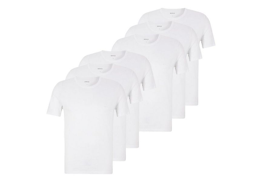 BOSS Unterziehshirt Classic T-Shirt (6-St) mit fein geripptem Rundhalsaussc günstig online kaufen