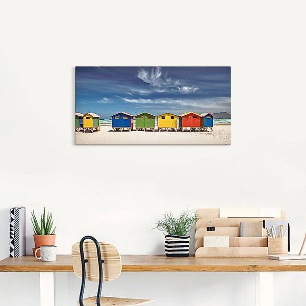 Artland Wandbild »Bunte Strandhäuser bei Kapstadt«, Strandbilder, (1 St.), günstig online kaufen