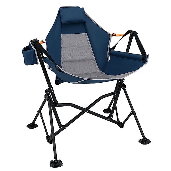 Costway Campingstuhl Faltbar mit Verstellbarer Rückenlehne Blau günstig online kaufen