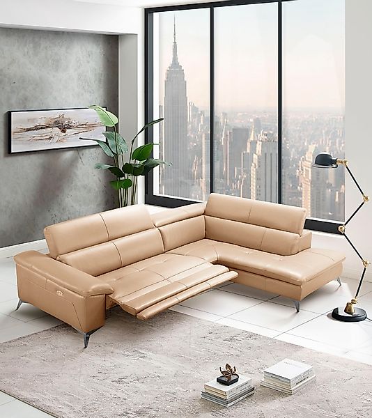 Egoitaliano Ecksofa "Martine", mit Ottomane, elektrischer Relaxfunktion und günstig online kaufen