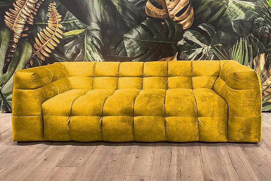 KAWOLA Sofa ROSARIO 4-Sitzer Stoff gelb günstig online kaufen