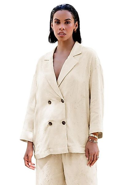 Next Jackenblazer Zweireihige Jacke aus Satin-Jacquard (1-tlg) günstig online kaufen