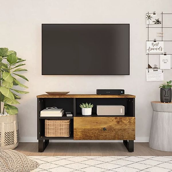 Vidaxl Tv-schrank 80x33x46 Cm Massivholz Mango & Holzwerkstoff günstig online kaufen