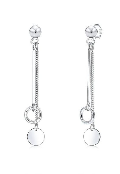 Elli Paar Ohrhänger Stecker Kreis und Plättchen 925er Silber, Geo günstig online kaufen