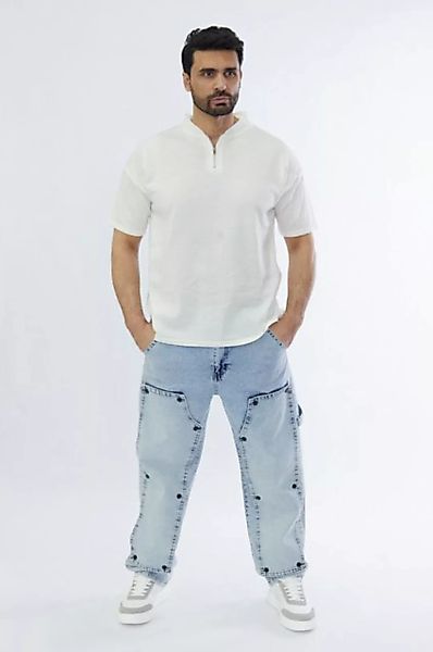 Denim House Loose-fit-Jeans Herren Baggy Jeans Loose Fit Hip Hop Double Kne günstig online kaufen