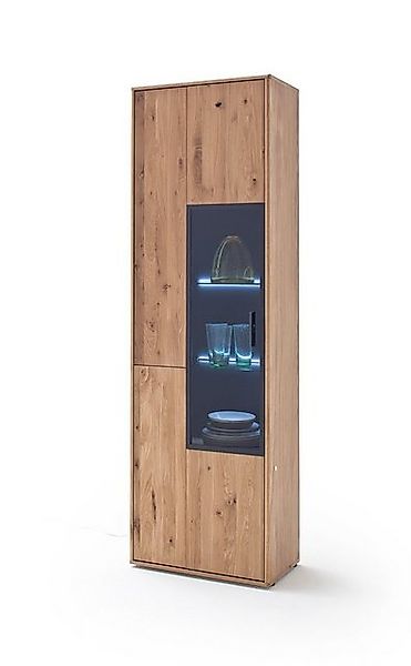 expendio Vitrine Pedro 4 Asteiche Bianco 64x207x37 cm montiert mit Beleucht günstig online kaufen