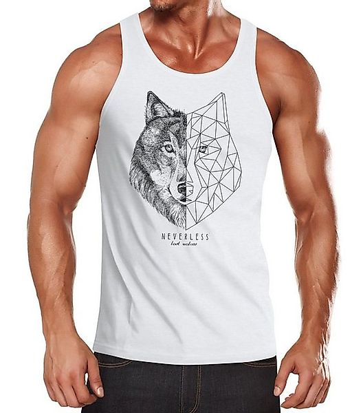 Neverless Tanktop Herren Tank-Top Wolf Polygon Kunst Grafik Tiermotiv Print günstig online kaufen