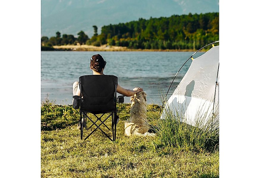 CALIYO Campingstuhl Faltstuhl mit Getränkehalter & Tragetasche Angelsessel günstig online kaufen