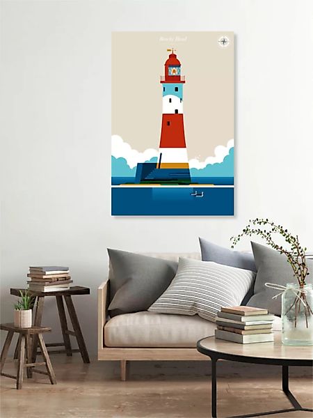 Poster / Leinwandbild - Leuchtturm Beachy Head günstig online kaufen