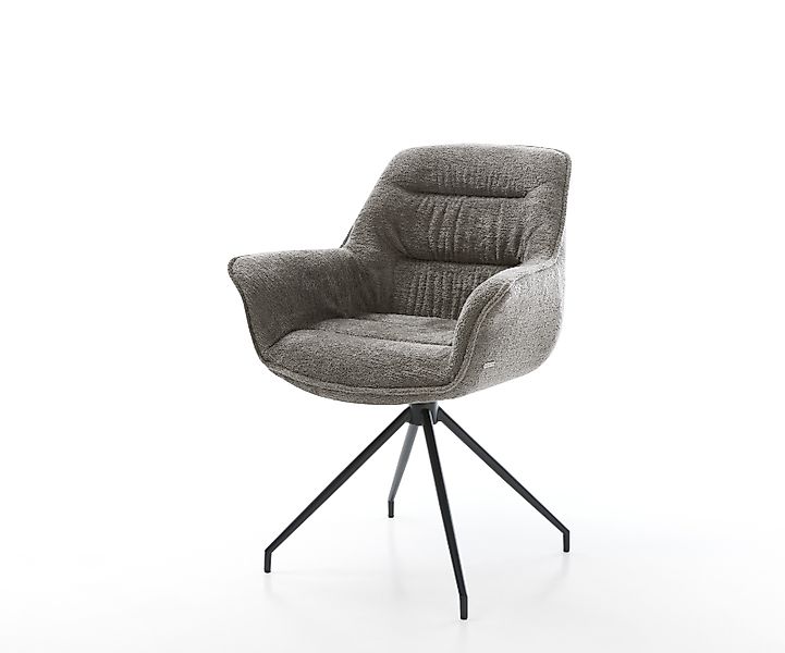 Esszimmerstuhl Kaira-Flex Bouclé Soft Schlamm Kreuzgestell konisch Schwarz günstig online kaufen