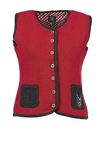 OS Trachten Strickweste Xeniro Rundhalsausschnitt günstig online kaufen