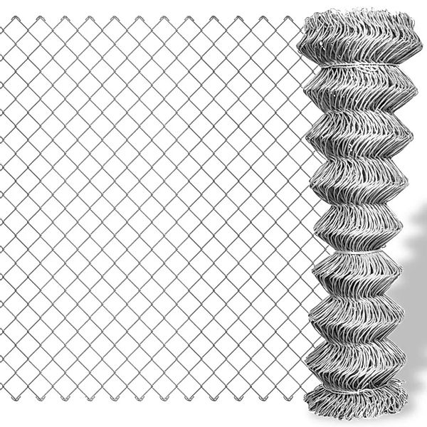 vidaXL Maschendrahtzaun Verzinkter Stahl 15x1,25 m Silbern 141487 günstig online kaufen