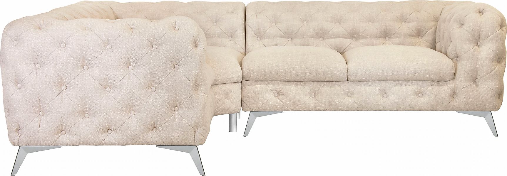Leonique Chesterfield-Sofa "Ecksofa GLYNIS L-Form mit Wellenunterfederung, günstig online kaufen