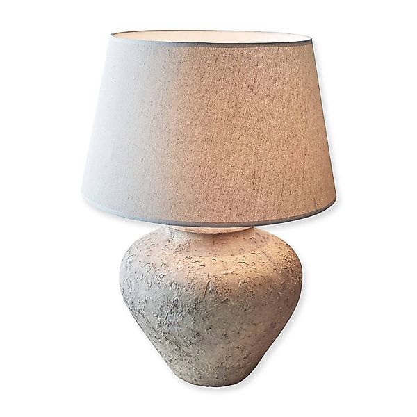 Mirabeau Tischleuchte Tischlampe Bandol grau/creme günstig online kaufen