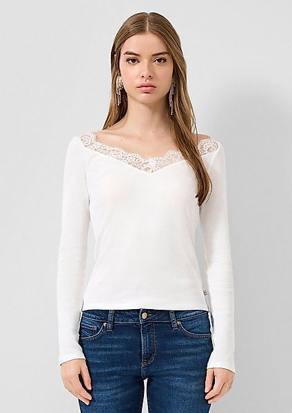 QS Langarmshirt T-Shirt Rippshirt günstig online kaufen