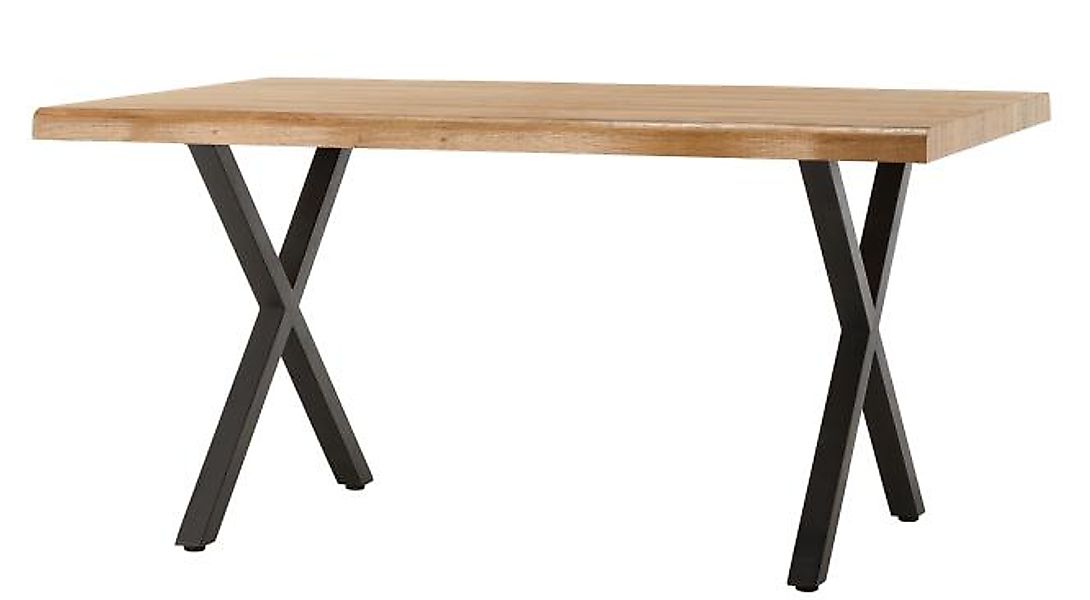 Esstisch ca. 90x160 cm Eiche / X-Gestell schwarz günstig online kaufen