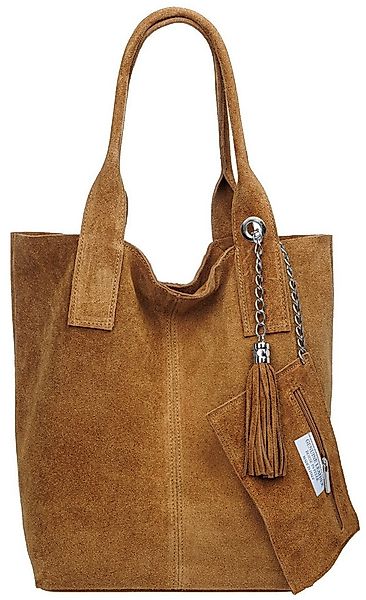 Caspar Schultertasche große Wildleder Shopper Damen Tasche - CLASSIC LINE - günstig online kaufen
