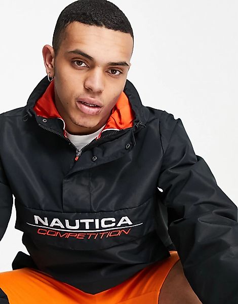 Nautica Competition – Crowl – Leichte Jacke in Schwarz mit kurzem Reißversc günstig online kaufen