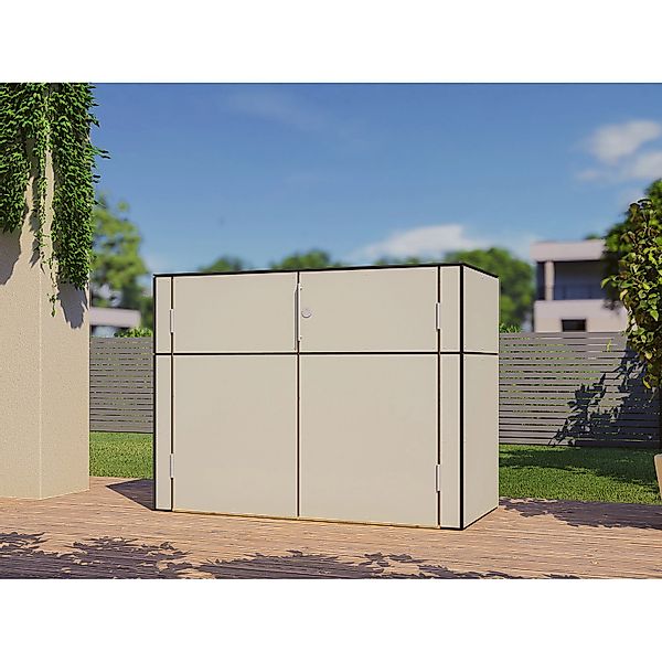 Bertilo Gartenschrank HPL Sideboard 155 cm x 75 cm x 116 cm Anthrazit FSC® günstig online kaufen