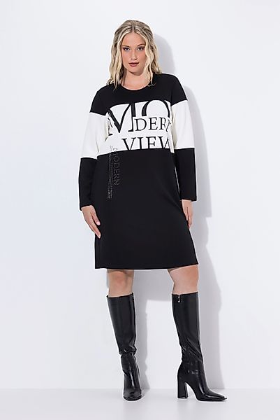 Ulla Popken Minikleid Sweatkleid Schriftdruck Rundhals günstig online kaufen
