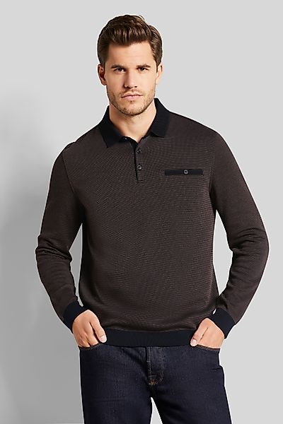 bugatti Langarm-Poloshirt in 2-tone-Optik günstig online kaufen