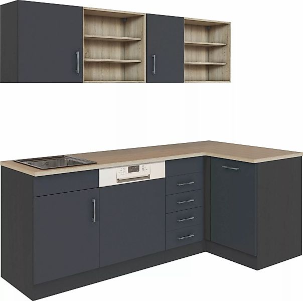 KOCHSTATION Küche »KS-Mali«, Stellbreite 210/110 cm, mit E-Geräten günstig online kaufen