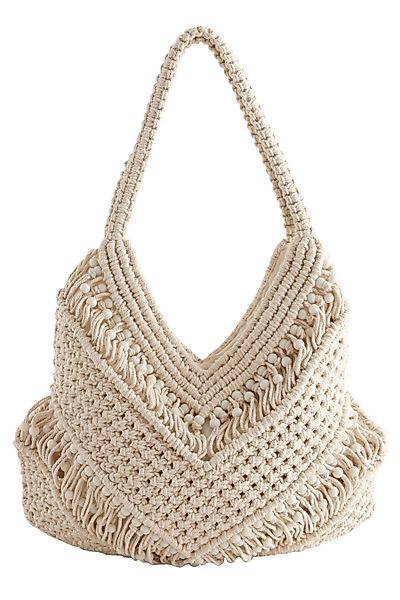 Next Schultertasche Perlenbestickte Makramee-Schultertasche (1-tlg) günstig online kaufen