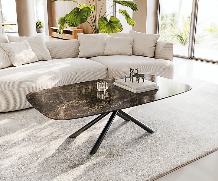 Couchtisch Edge Boot 140x80 cm Keramik Laminam® Emperador Extra Lucidato Du günstig online kaufen