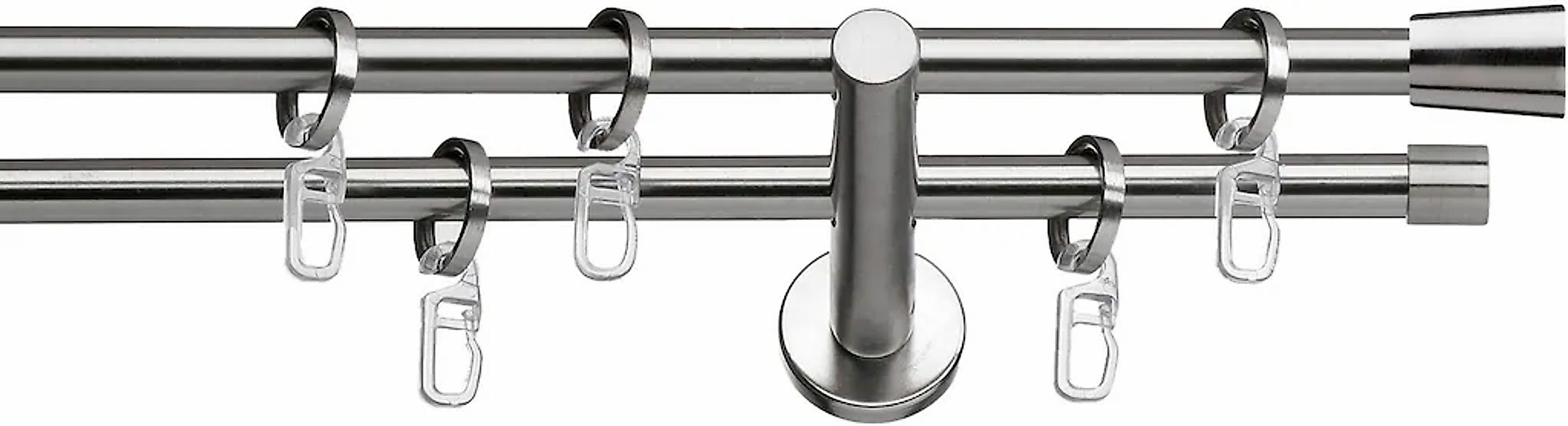 indeko Gardinenstange "Granada" Ø 12 mm 2 läufig-läufig Fixmaß Komplett-Set günstig online kaufen