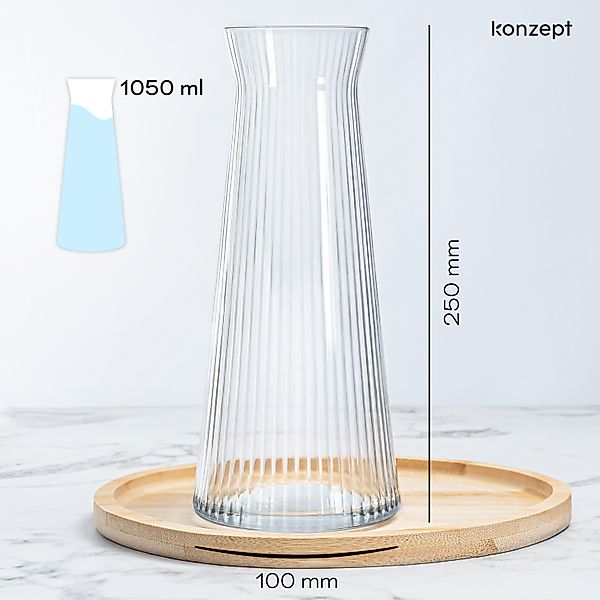 KONZEPT Tischvase Glasvasen 25cm Hoch, Glas günstig online kaufen